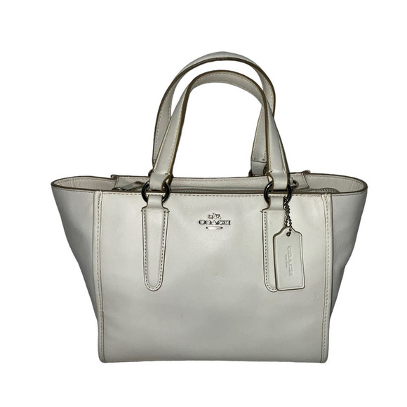 COACH CROSBY CARRYALL IN CROSSGRAIN LEATHER GOLD/CHALK - Picture 10 of 16